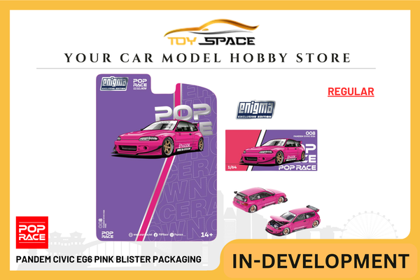 [POP RACE] 1:64 Pandem Civic EG6 Pink Blister Packaging