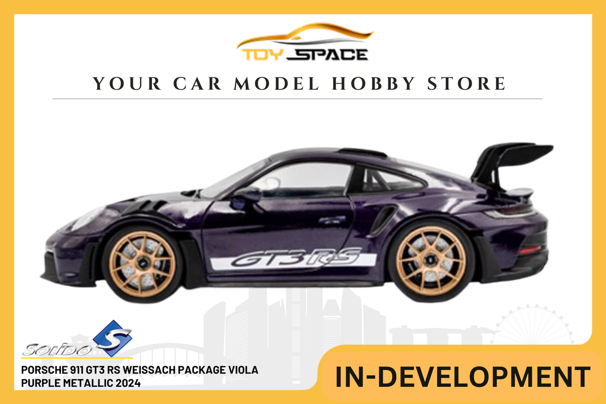 [SOLIDO] 1:18 Porsche 911 GT3 RS Weissach Package Viola Purple Metallic 2024 - Toy Space Diecast Online Store Singapore