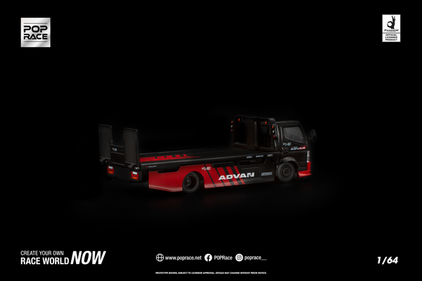 [POP RACE] 1:64 Pandem Fuso 300 Flatbed Transporter Advan