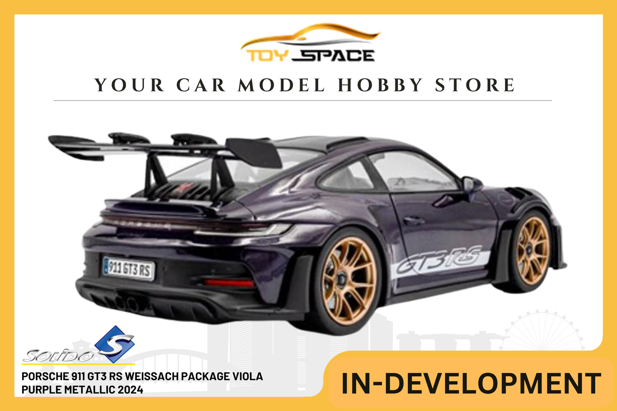 [SOLIDO] 1:18 Porsche 911 GT3 RS Weissach Package Viola Purple Metallic 2024 - Toy Space Diecast Online Store Singapore
