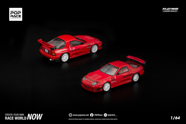 [POP RACE] 1:64 Mazda RX7 FC3S RE-Amemiya Red