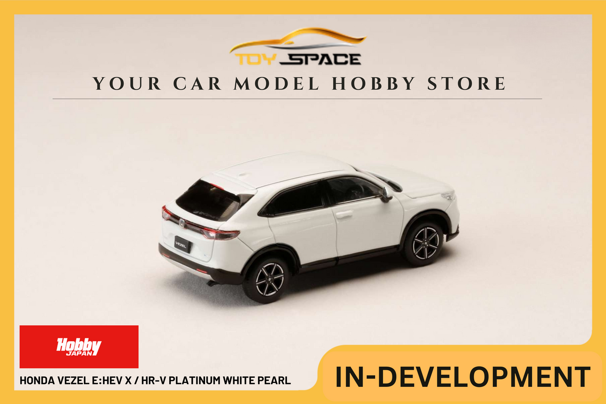 [HOBBY JAPAN] 1:64 Honda Vezel e:HEV X / HR-V Platinum White Pearl - Toy Space Diecast Online Store Singapore