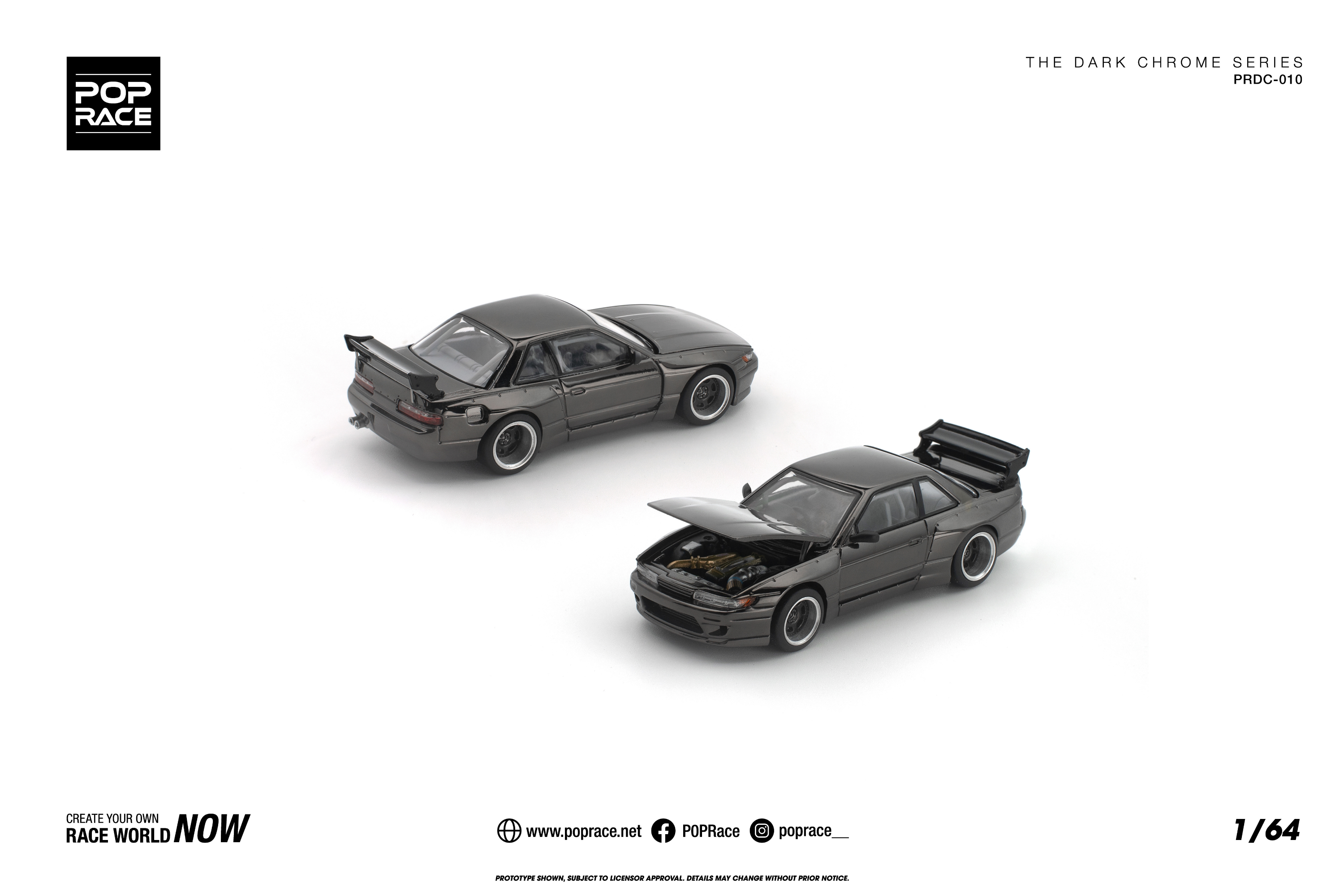 [POP RACE] 1:64 Pandem S13 Dark Chrome