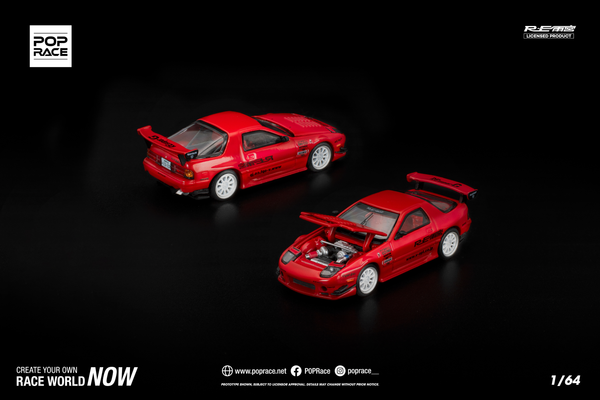 [POP RACE] 1:64 Mazda RX7 FC3S RE-Amemiya Red