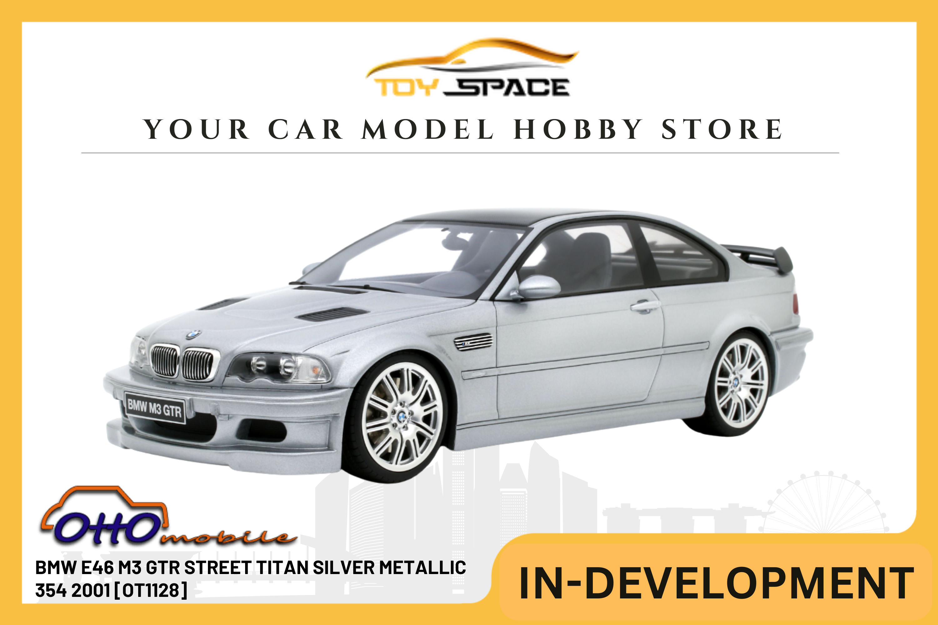 [OTTOMOBILE] 1:18 BMW E46 M3 GTR Street Titan Silver Metallic 354 2001 [OT1128]