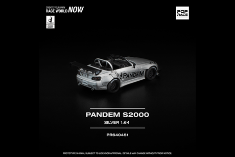 [POP RACE] 1:64 Pandem S2000 Silver - Toy Space Diecast Online Store Singapore
