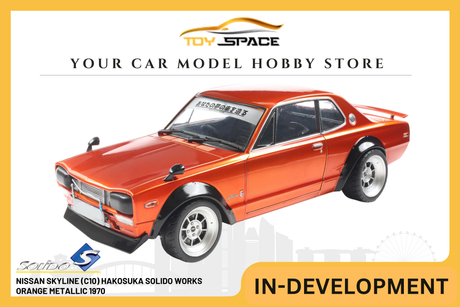 [SOLIDO] 1:18 Nissan Skyline (C10) Hakosuka Solido Works Orange Metallic 1970 - Toy Space Diecast Online Store Singapore