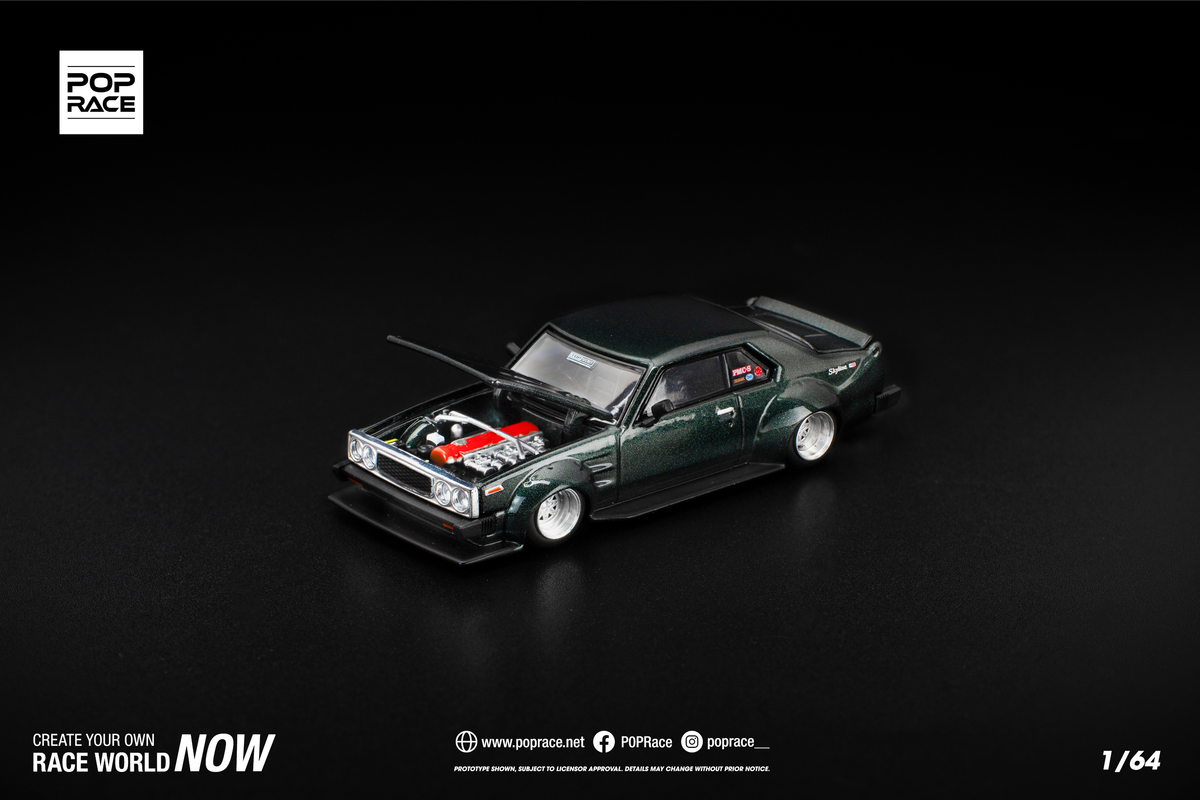 [POP RACE] 1:64 Skyline C210 Dark Green