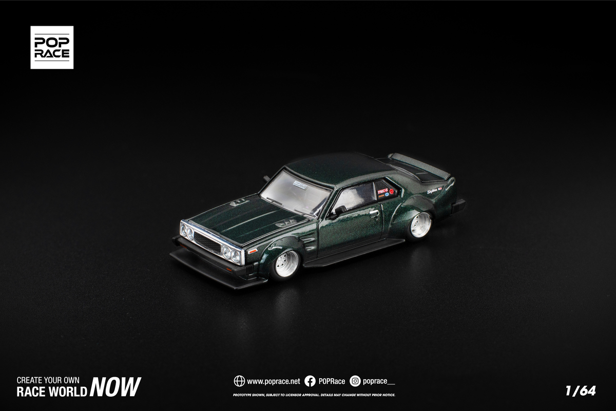 [POP RACE] 1:64 Skyline C210 Dark Green