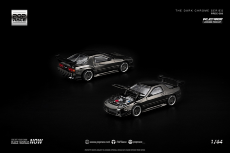[POP RACE] 1:64 Mazda RX7 (FC3S) RE-Amemiya Dark Chrome - Toy Space Diecast Online Store Singapore