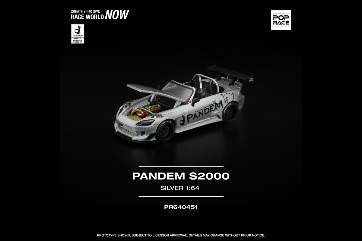 [POP RACE] 1:64 Pandem S2000 Silver - Toy Space Diecast Online Store Singapore