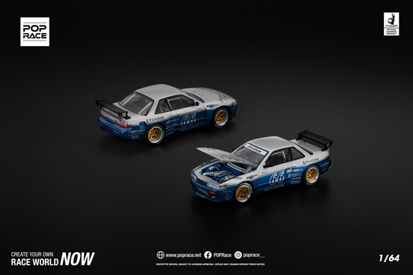 [POP RACE] 1:64 Pandem Silvia S13 Moontech Blue
