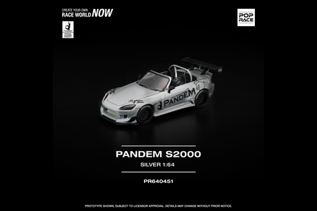 [POP RACE] 1:64 Pandem S2000 Silver - Toy Space Diecast Online Store Singapore