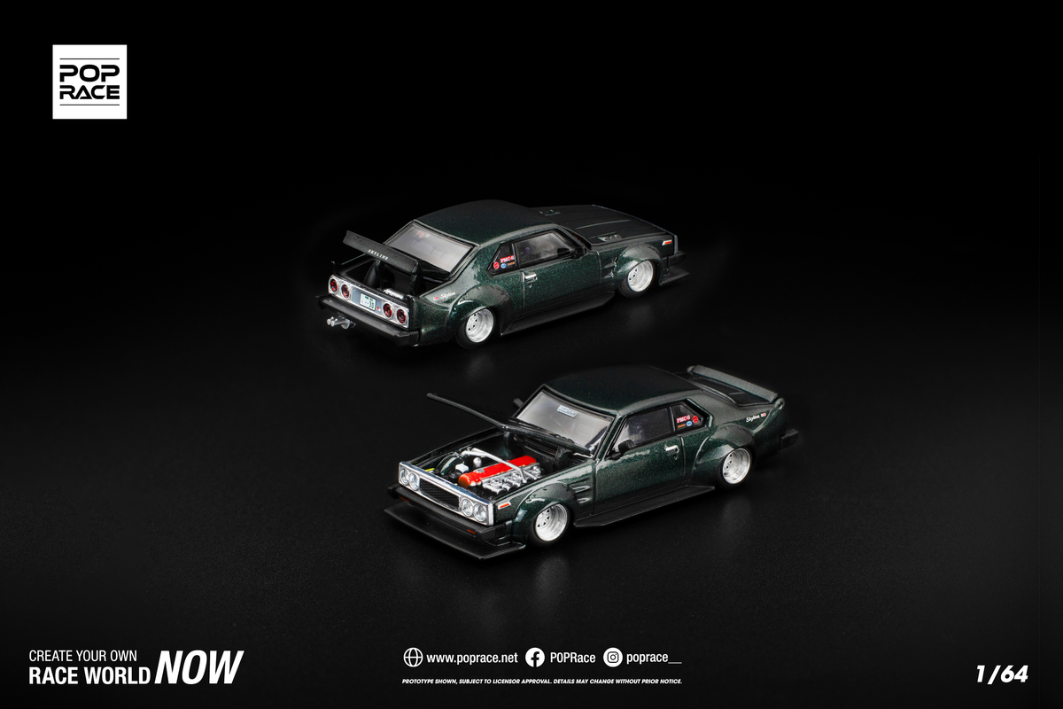 [POP RACE] 1:64 Skyline C210 Dark Green