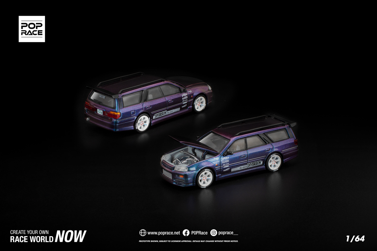 [POP RACE] 1:64 Nissan Stagea Magic Purple