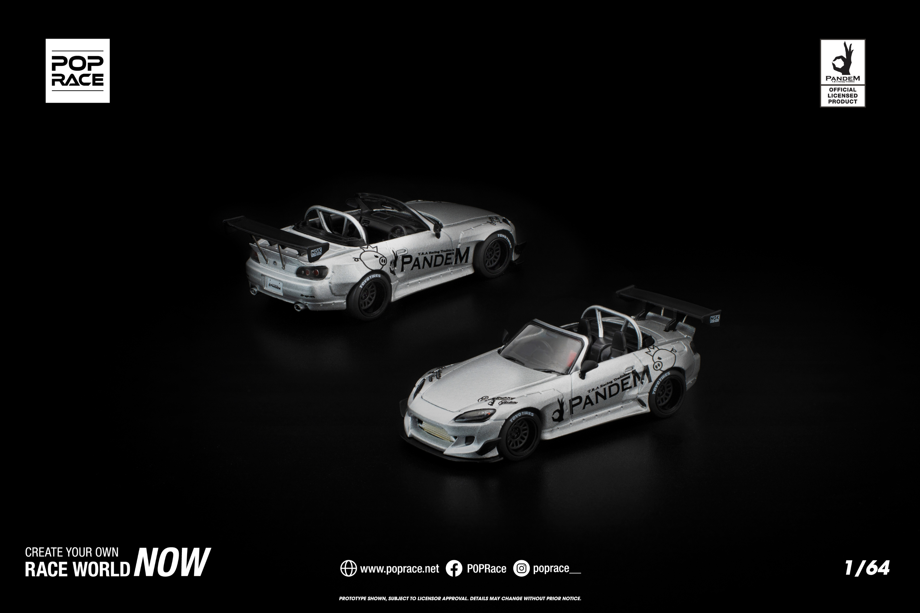 [POP RACE] 1:64 Pandem S2000 Silver
