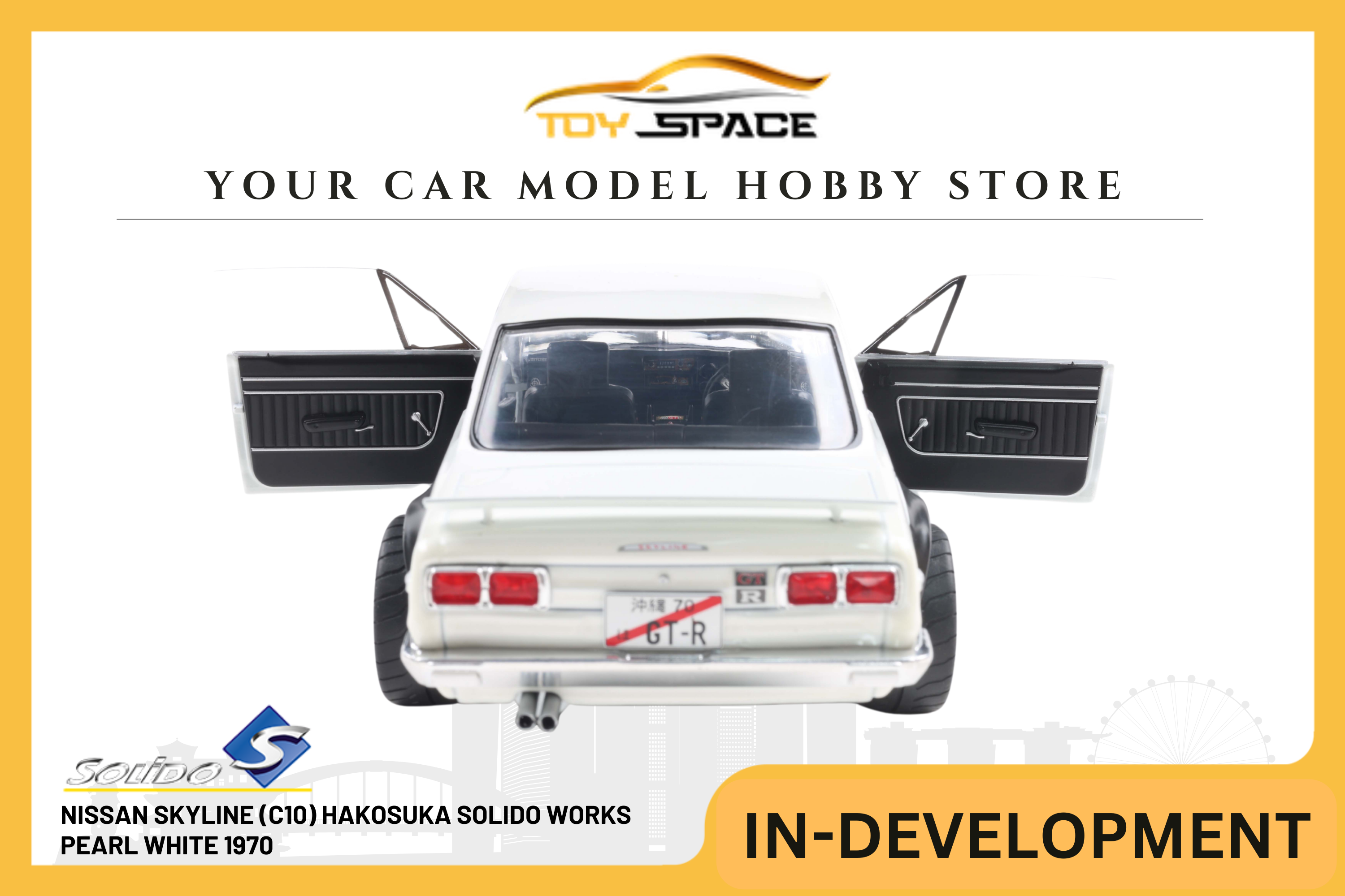 [SOLIDO] 1:18 Nissan Skyline (C10) Hakosuka Solido Works Pearl White 1970