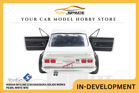 [SOLIDO] 1:18 Nissan Skyline (C10) Hakosuka Solido Works Pearl White 1970 - Toy Space Diecast Online Store Singapore