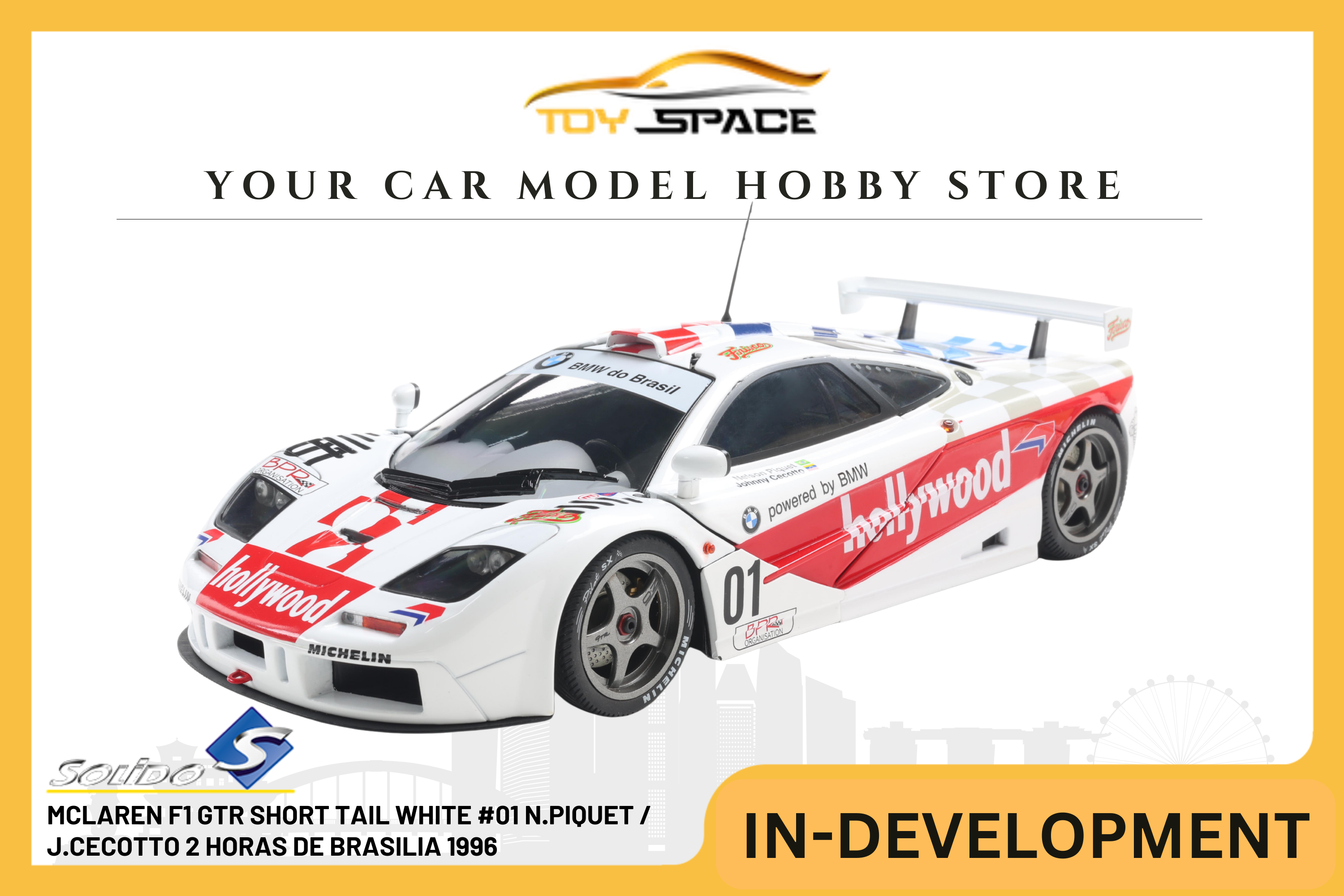 [SOLIDO] 1:18 Mclaren F1 GTR Short Tail White #01 N.Piquet / J.Cecotto 2 Horas DE Brasilia 1996