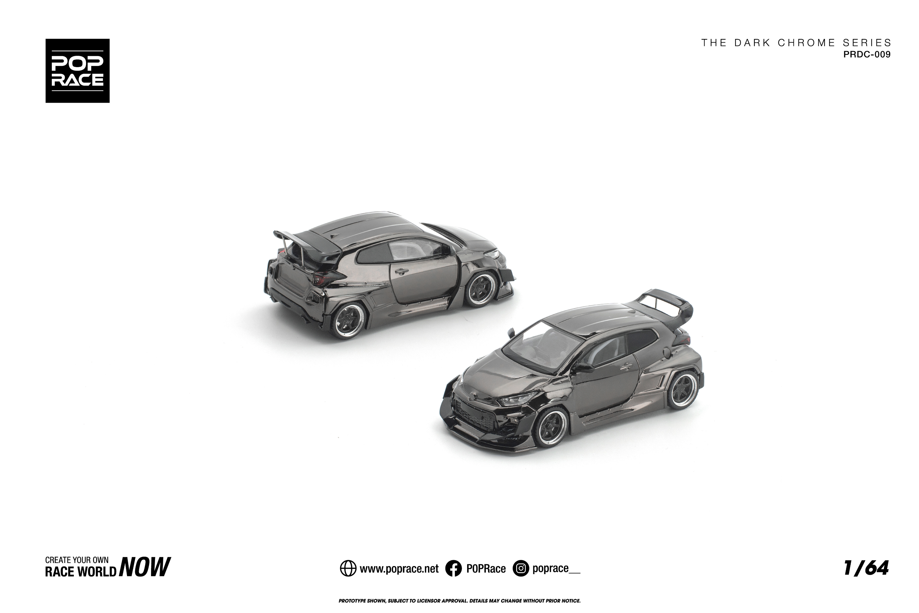 [POP RACE] 1:64 Pandem GR Yaris Dark Chrome