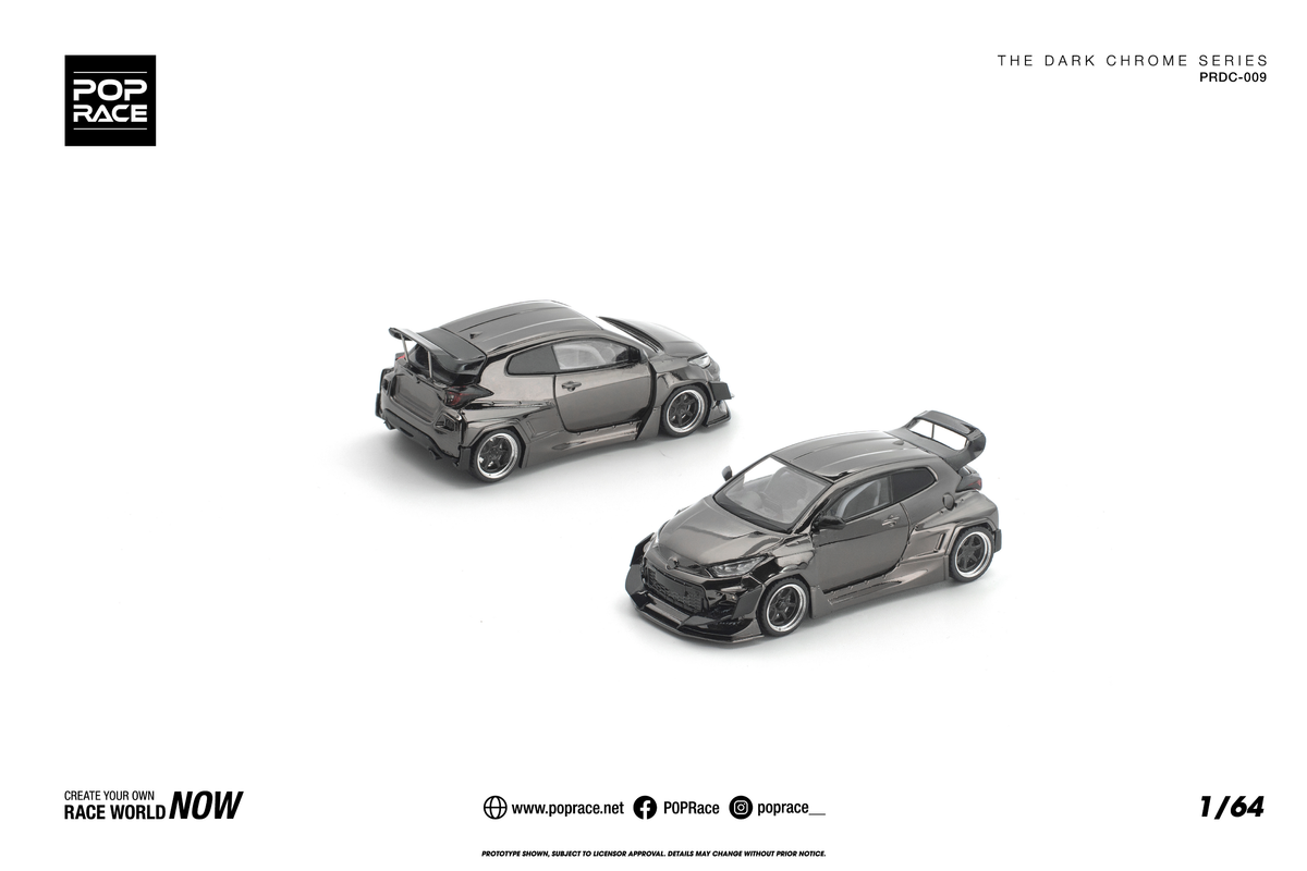 [POP RACE] 1:64 Pandem GR Yaris Dark Chrome - Toy Space Diecast Online Store Singapore