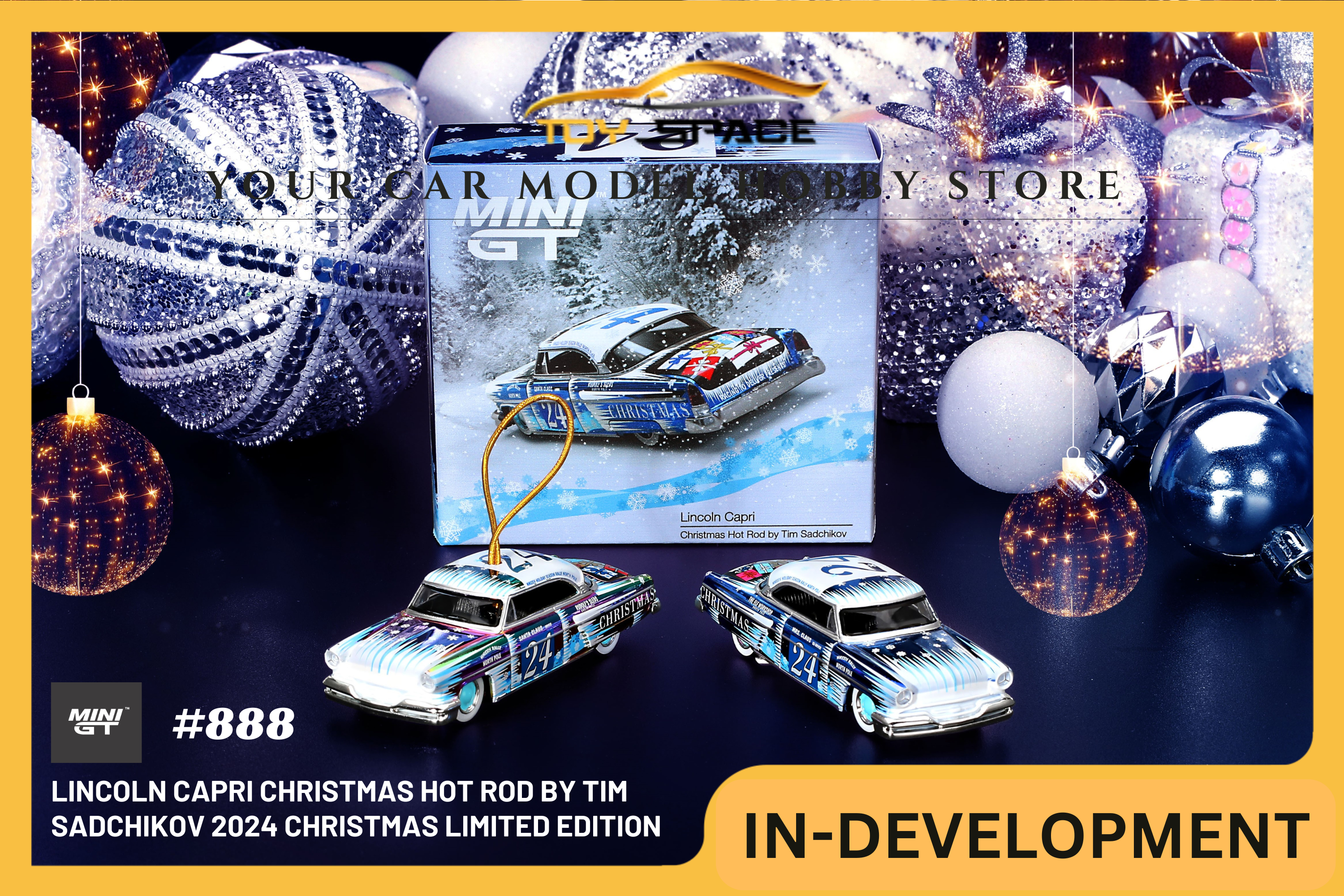 [MINI GT] Lincoln Capri Christmas Hot Rod by Tim Sadchikov 2024 Christmas Limited Edition