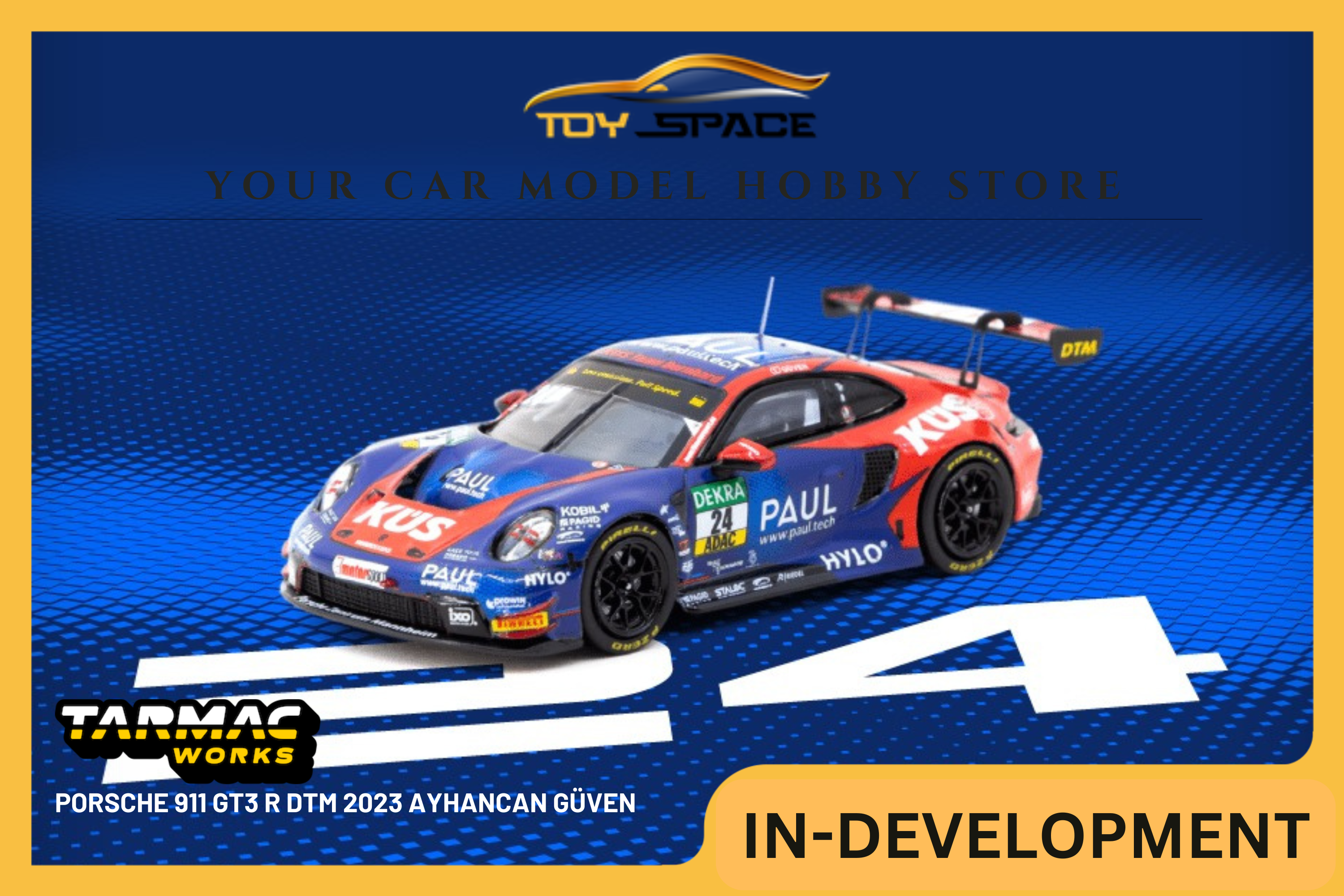 [TARMAC WORKS] 1:64 Porsche 911 GT3 R DTM 2023 Ayhancan Güven - HOBBY64