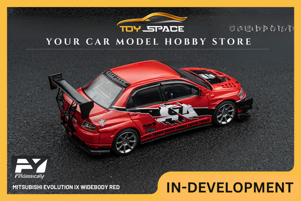 [FINCLASSICALLY] 1:64 Mitsubishi Evolution IX Widebody Red [HEC 2025 Exclusive]