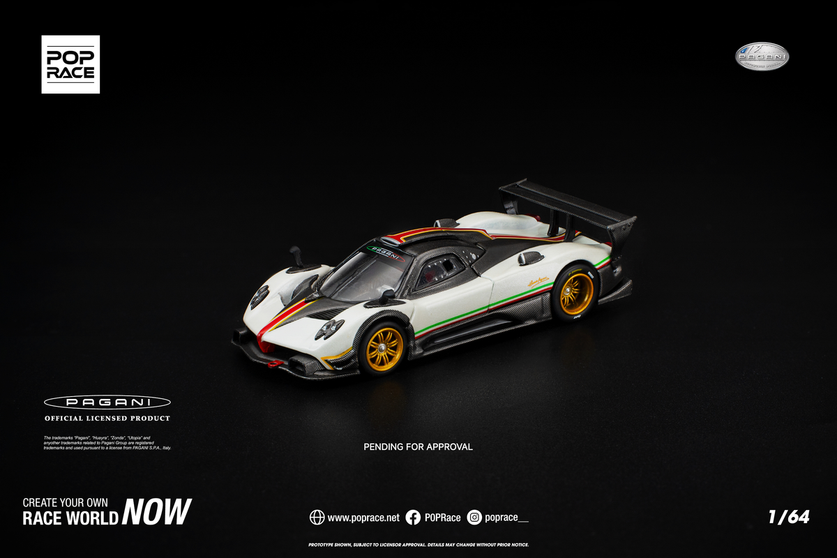 [POP RACE] 1:64 Pagani Zonda R White - Toy Space Diecast Online Store Singapore