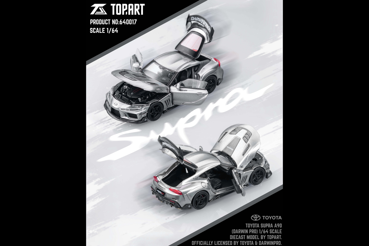 [TOP ART] 1:64 Toyota Supra A90 DarwinPro Liquid Silver [Foshan Expo Event Edition] - Toy Space Diecast Online Store Singapore