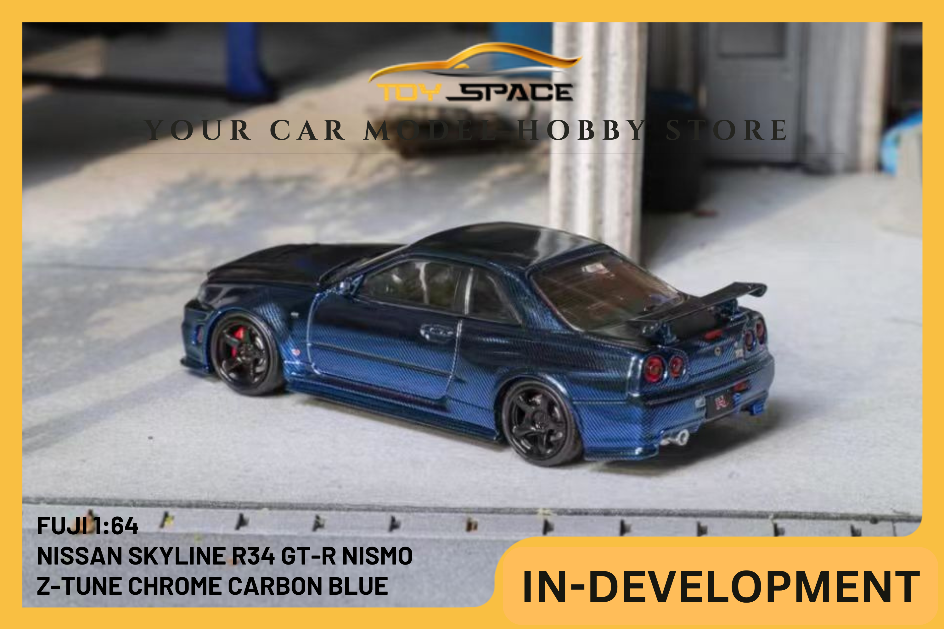 [FUJI] 1:64 Nissan Skyline R34 GT-R Nismo Z-Tune Chrome Carbon Blue