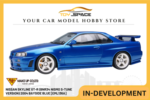 [MAKE UP] 1:18 Nissan Skyline GT-R (BNR34 NISMO S-Tune Version) 2004 Bayside Blue [EML136A]