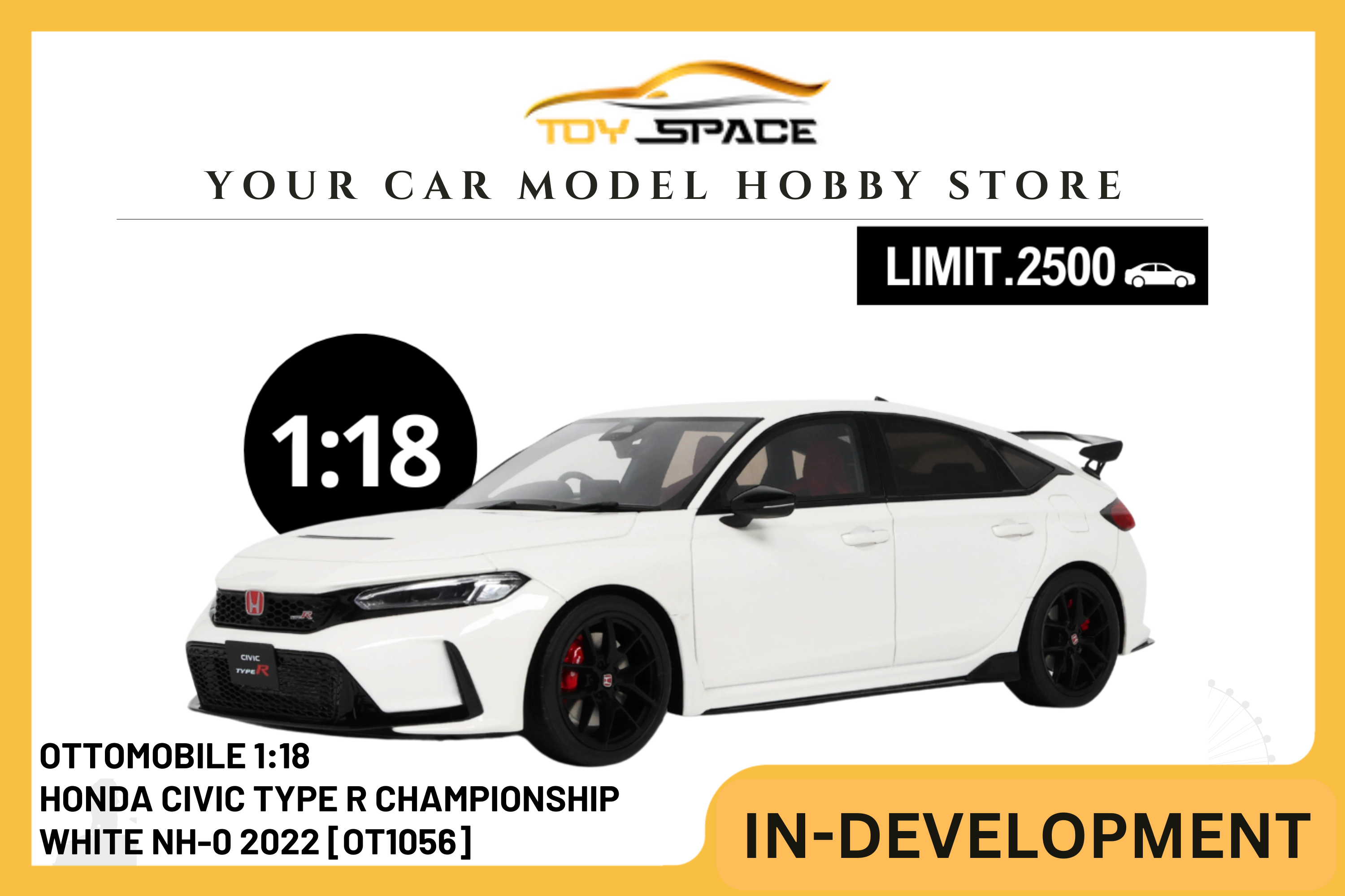 [OTTOMOBILE] 1:18 Honda Civic Type R Championship White NH-0 2022 [OT1056]