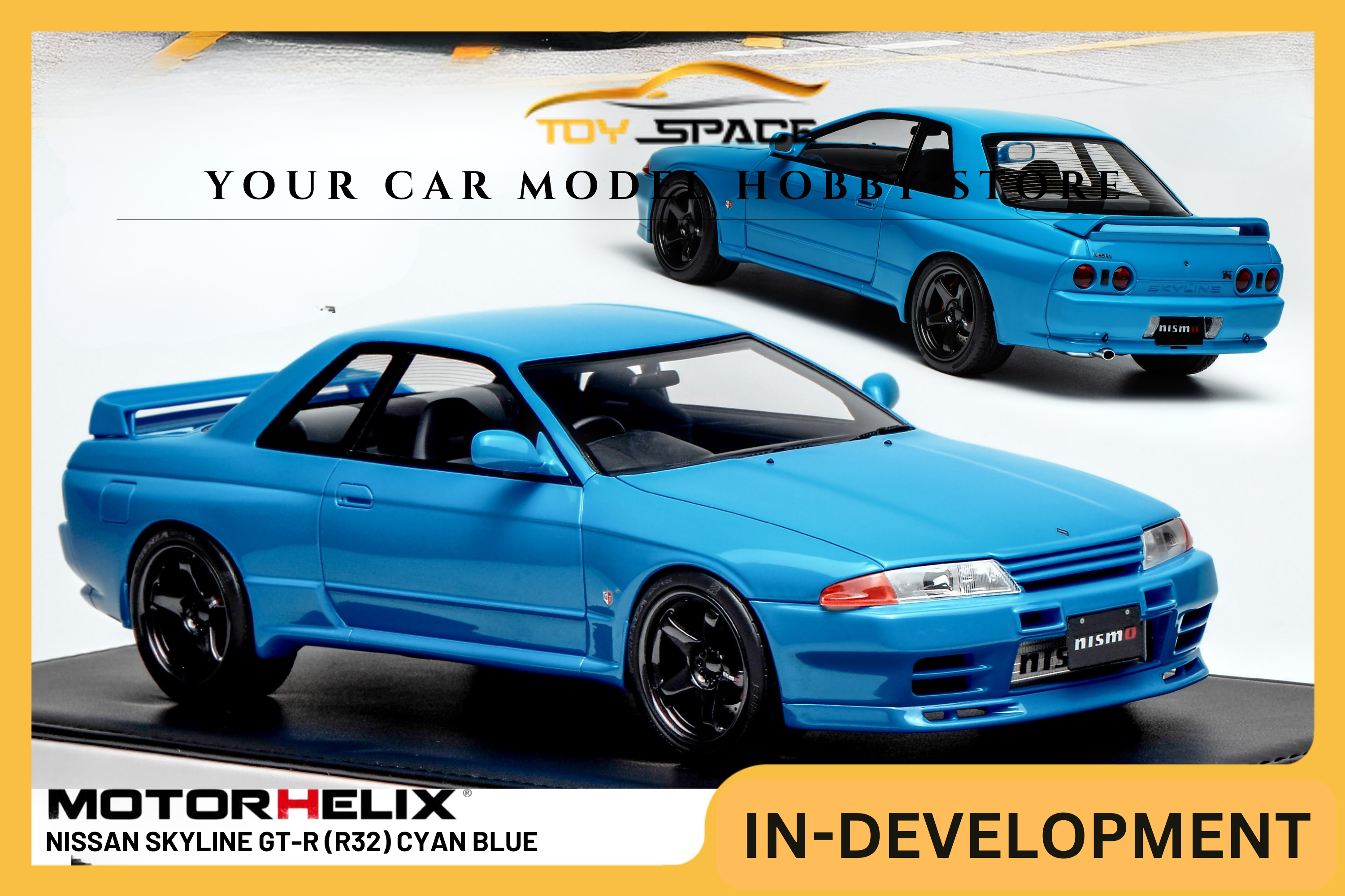 [MOTORHELIX] 1:18 Nissan Skyline GT-R (R32) Cyan Blue