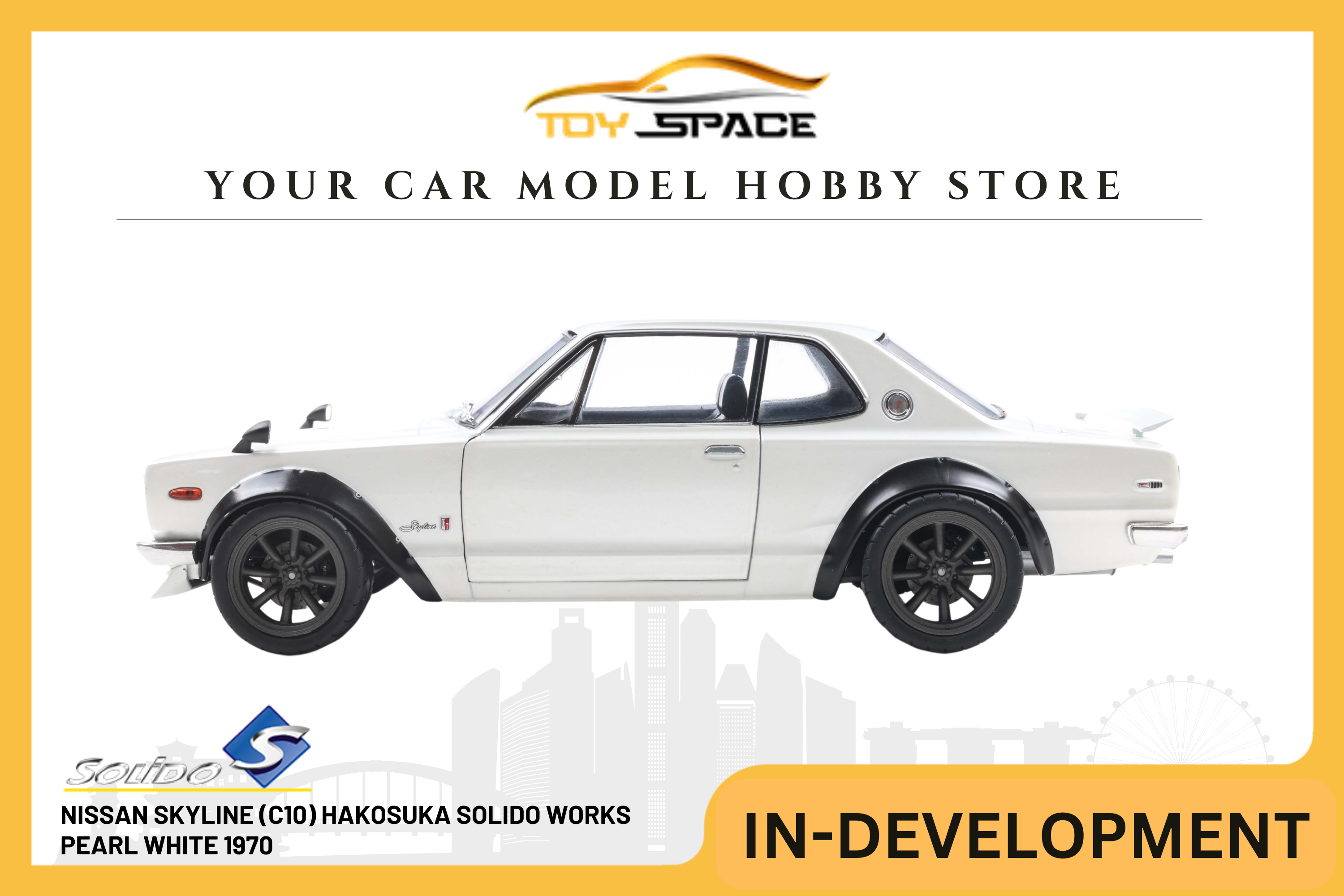 [SOLIDO] 1:18 Nissan Skyline (C10) Hakosuka Solido Works Pearl White 1970