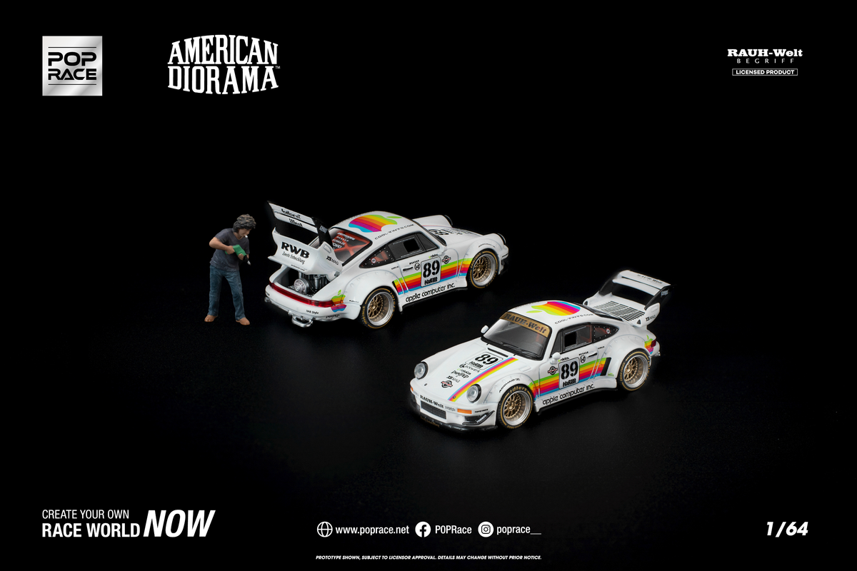 [POP RACE] 1:64 RWB 930 Apple With Figure - Toy Space Diecast Online Store Singapore