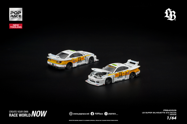 [POP RACE] 1:64 LB Super Silhouette S15 Silvia White