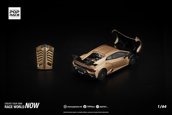 [POP RACE] 1:64 Lamborghini Huracan STO Matte Gold