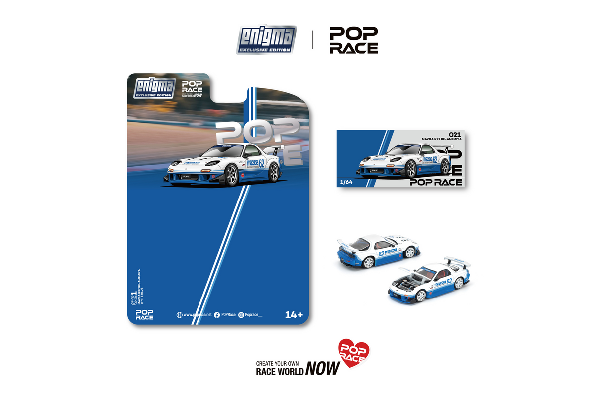 [POP RACE] 1:64 Mazda RX7 (FD3S) Blue/White