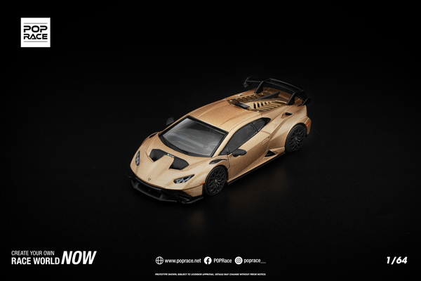 [POP RACE] 1:64 Lamborghini Huracan STO Matte Gold