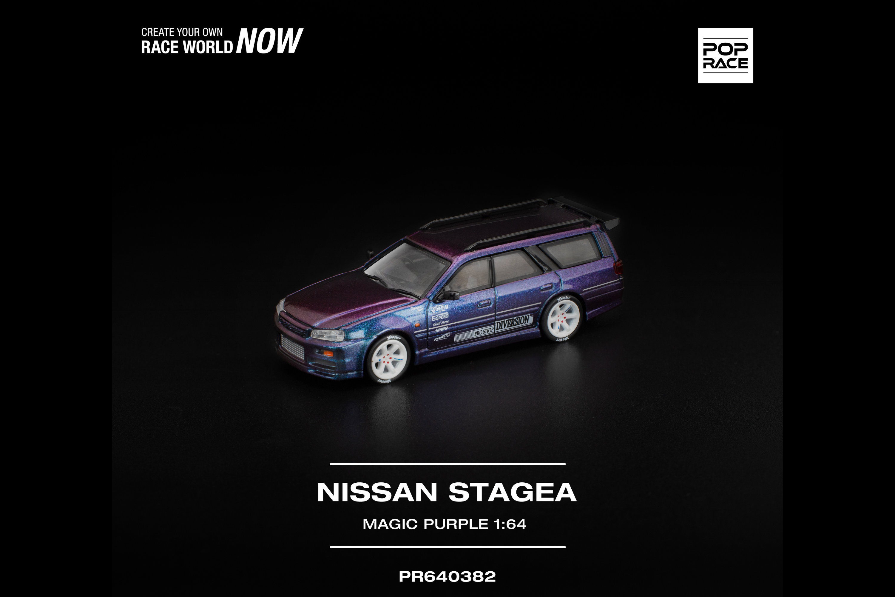 [POP RACE] 1:64 Nissan Stagea Magic Purple