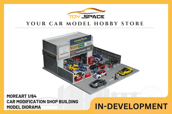 [MOREART] 1/64 Car Modification Shop Building Model Diorama