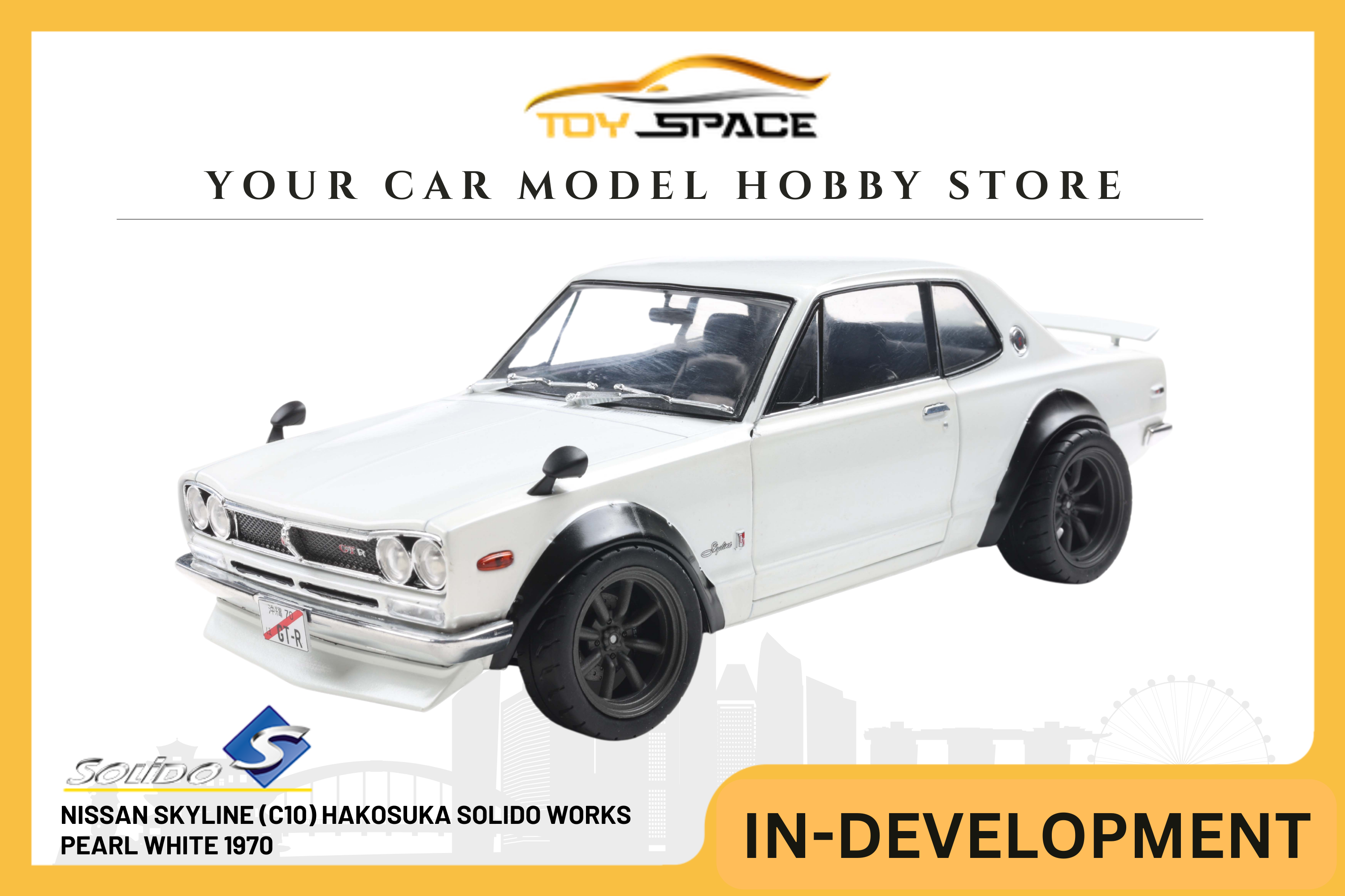 [SOLIDO] 1:18 Nissan Skyline (C10) Hakosuka Solido Works Pearl White 1970