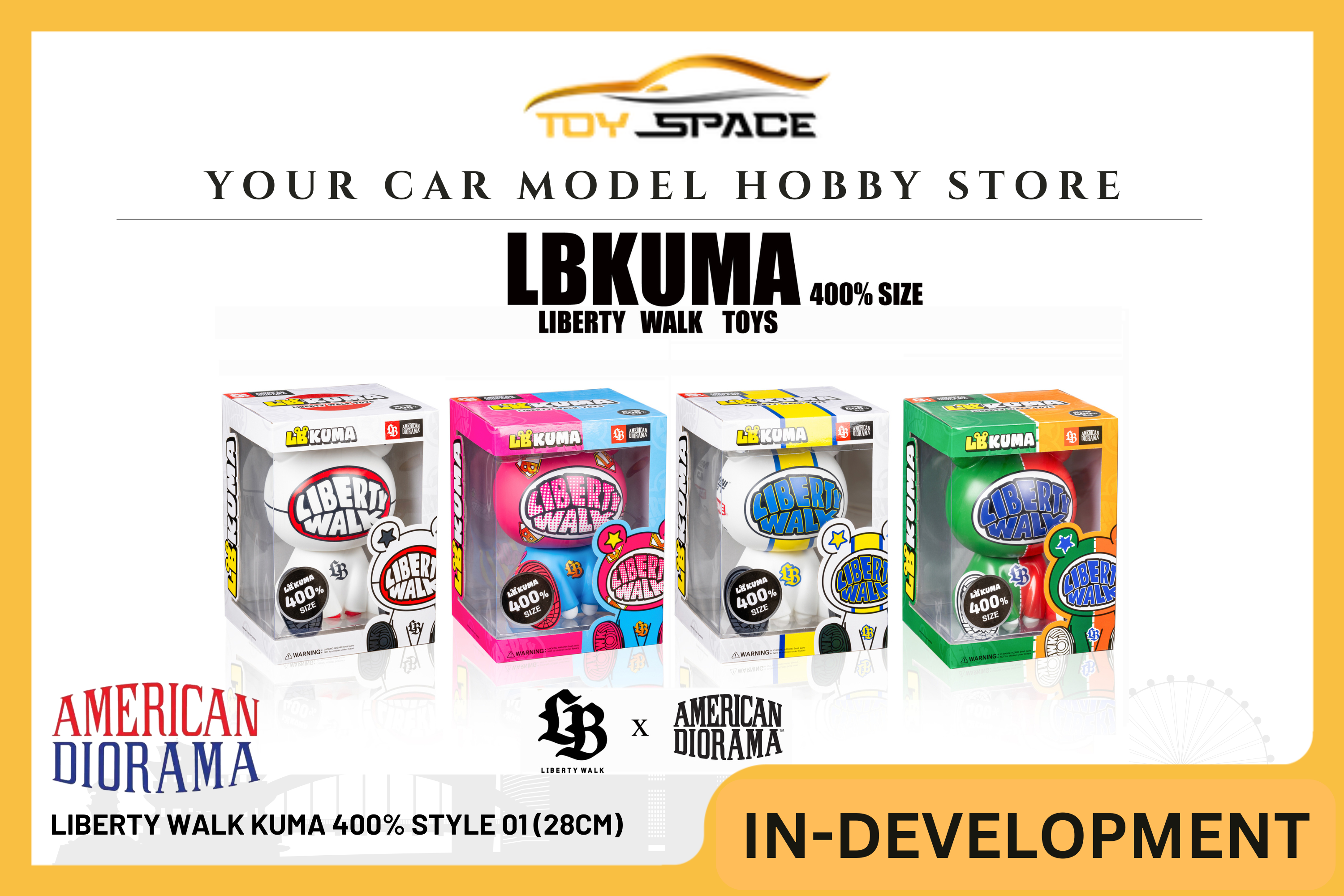 [AMERICAN DIORAMA] Liberty Walk Kuma 400% Style 01 (28cm) *LBWK Licensed Product