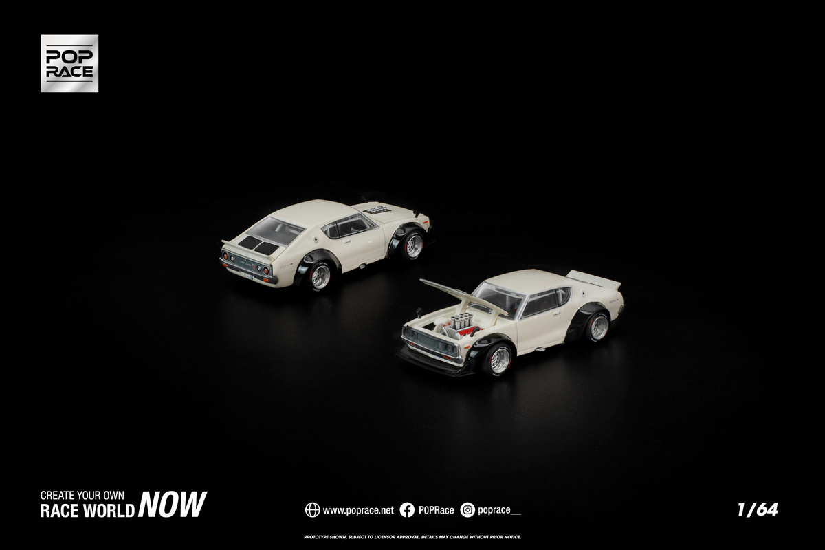 [POP RACE] 1:64 Kpgc110 Kenmeri White - Toy Space Diecast Online Store Singapore