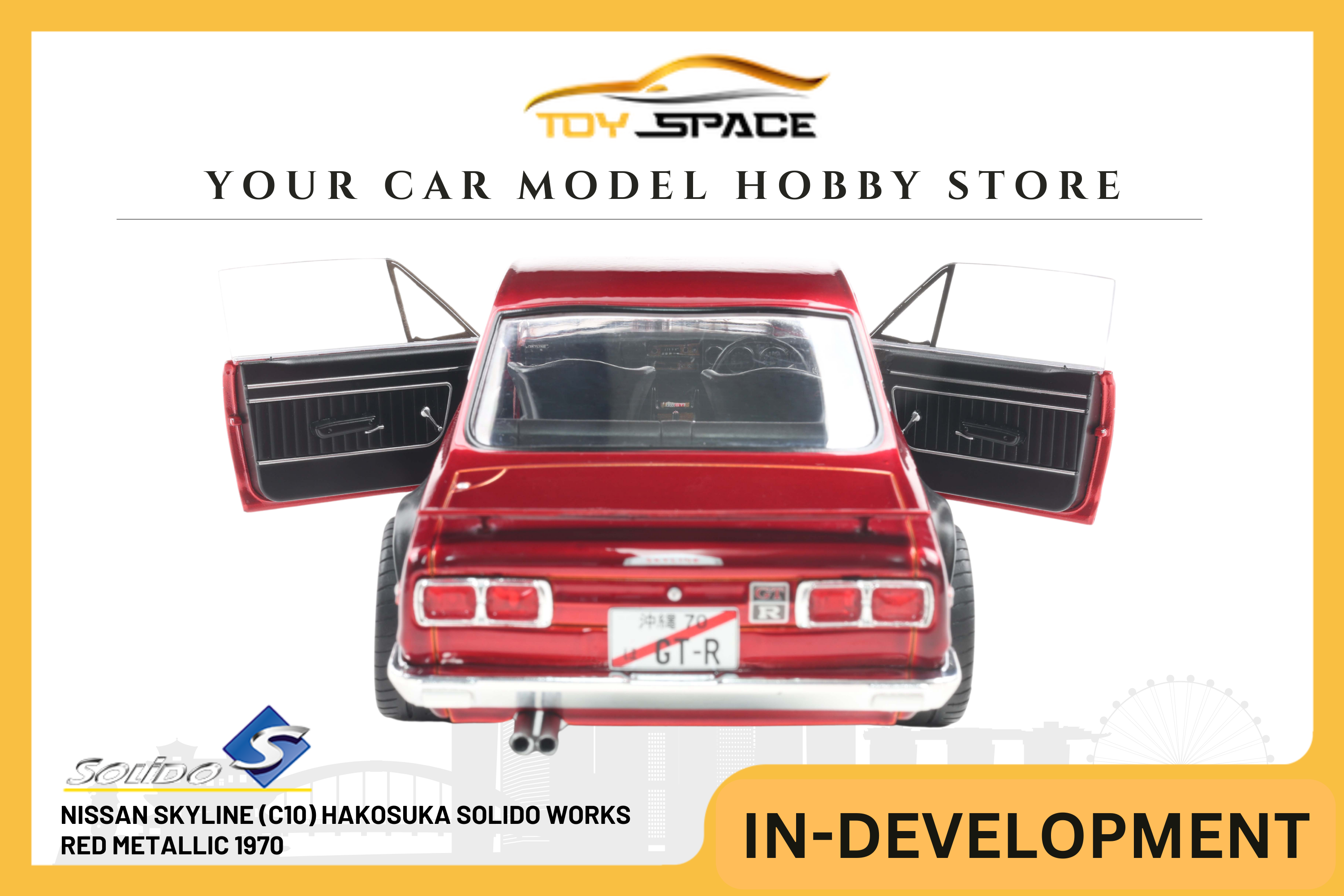 [SOLIDO] 1:18 Nissan Skyline (C10) Hakosuka Solido Works Red Metallic 1970