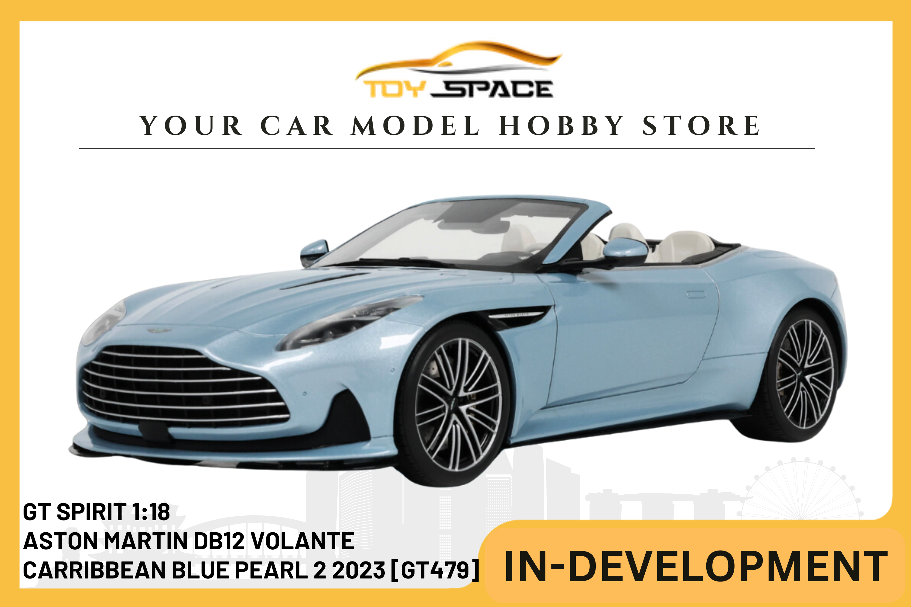 [GT SPIRIT] 1:18 Aston Martin DB12 Volante Carribbean Blue Pearl 2 2023 [GT479]