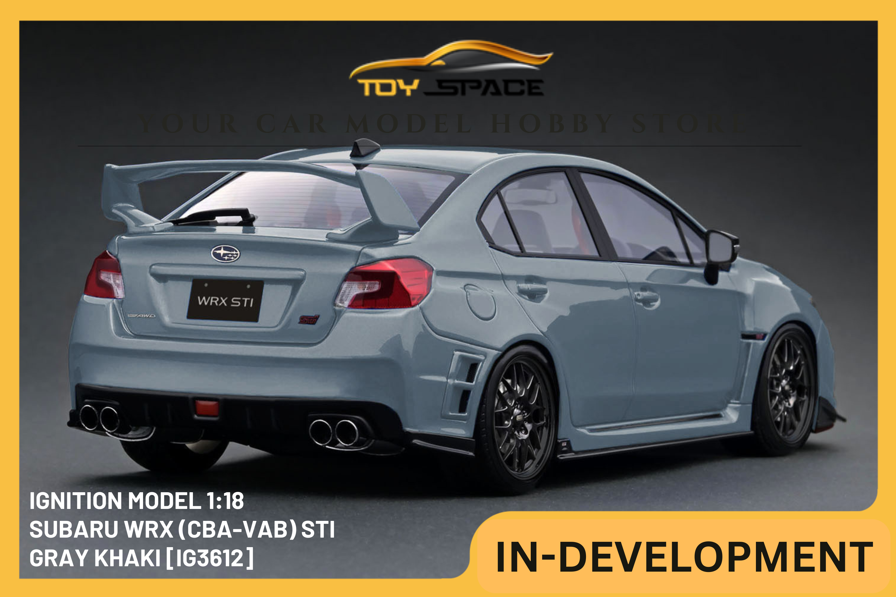 [IGNITION MODEL] 1:18 Subaru WRX (CBA-VAB) STI Gray Khaki [IG3612]