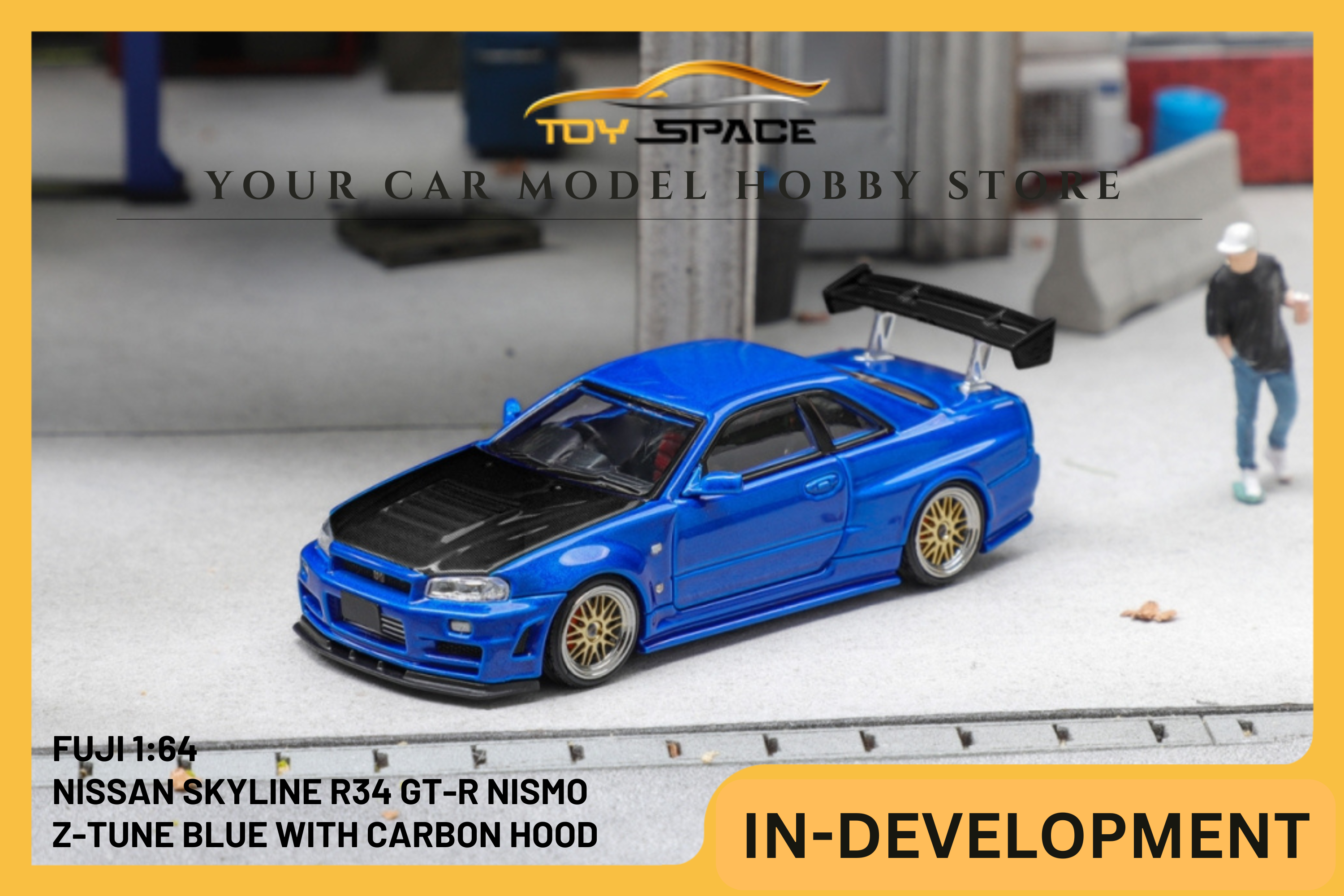 [FUJI] 1:64 Nissan Skyline R34 GT-R Nismo Z-Tune Blue With Carbon Hood