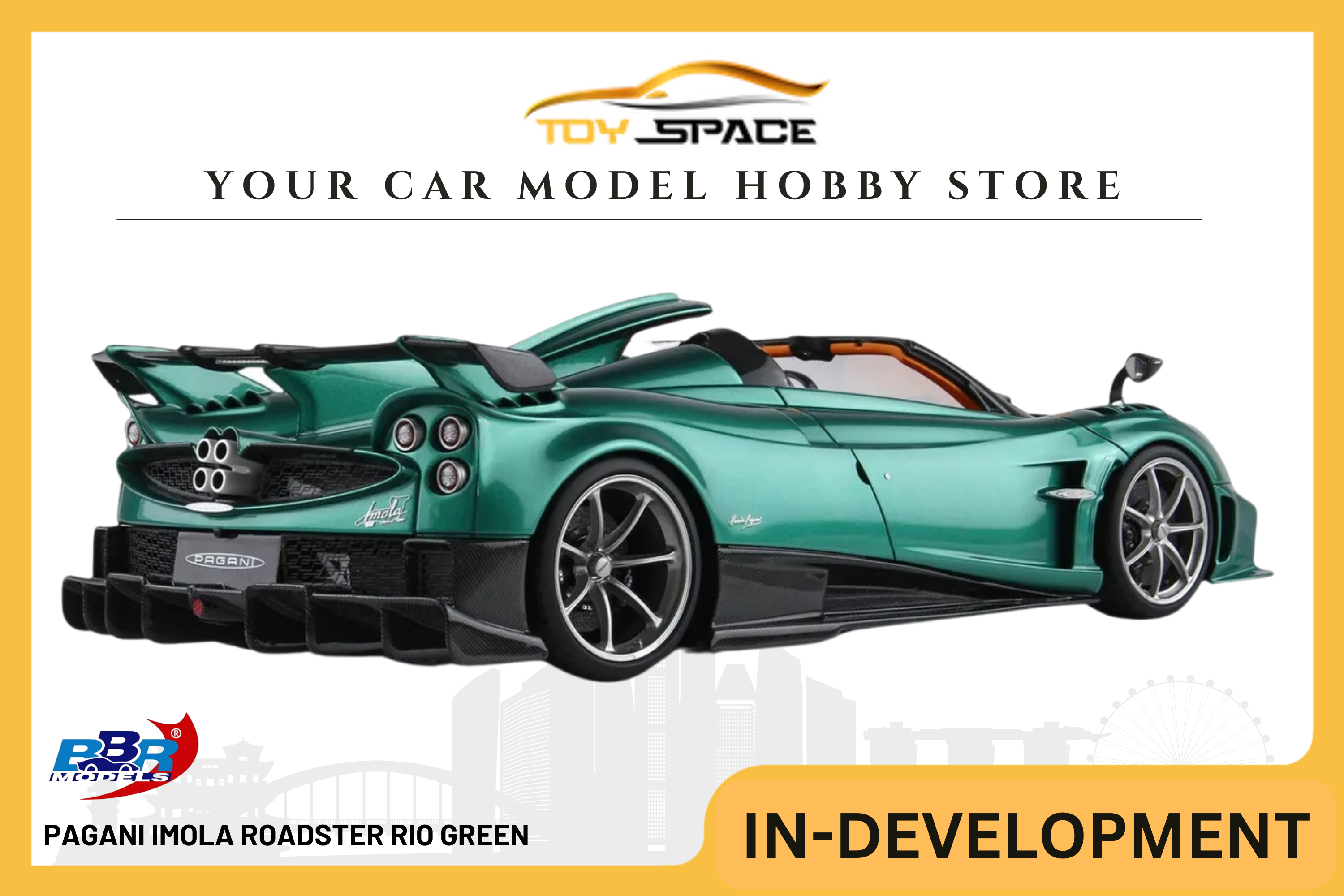 [BBR MODELS] 1:18 Pagani Imola Roadster Rio Green